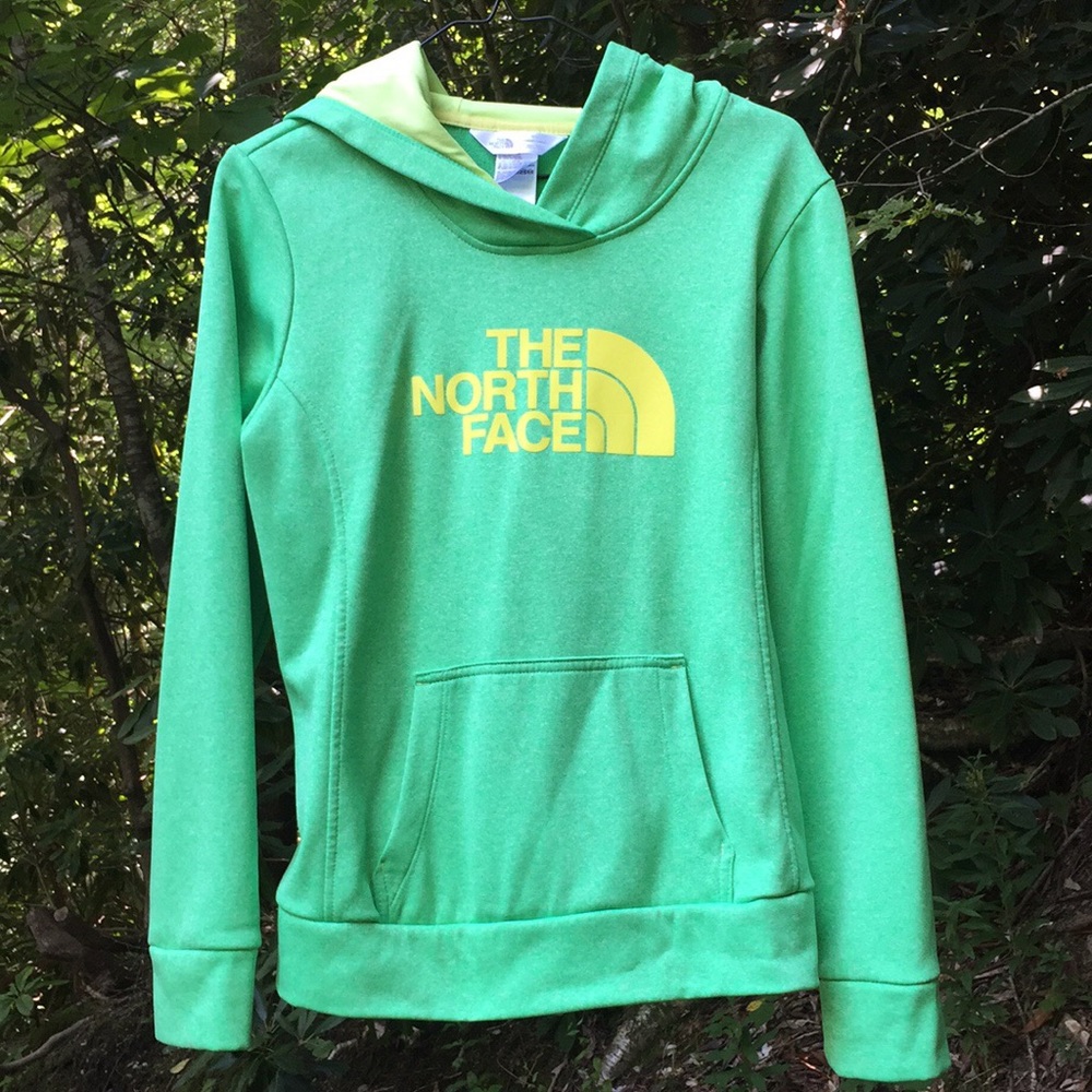 Like new condition, neon North Face hoodie
